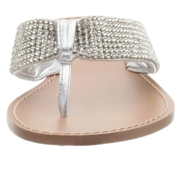 Steve Madden Silver Tan Rhinestone Sandals - Picture 3 of 9